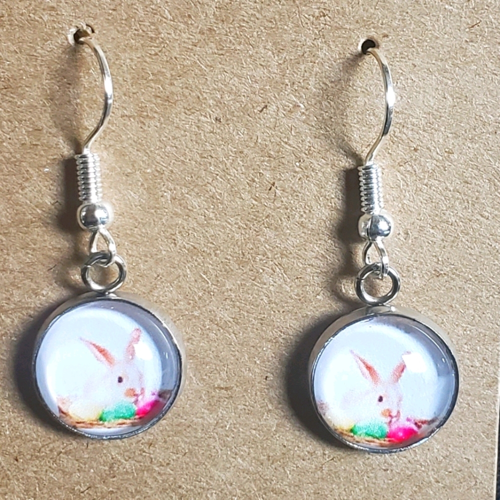 12mm dangle stud- Easter bunny 🐰